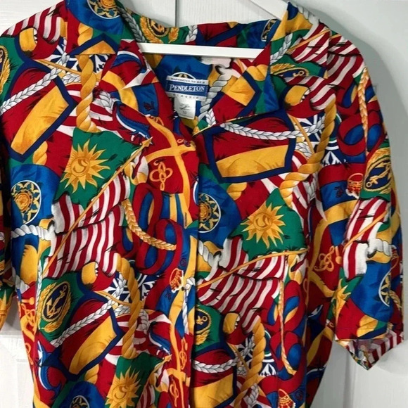 Pendleton vintage button down captain nautical flag size 10 - Picture 3 of 7